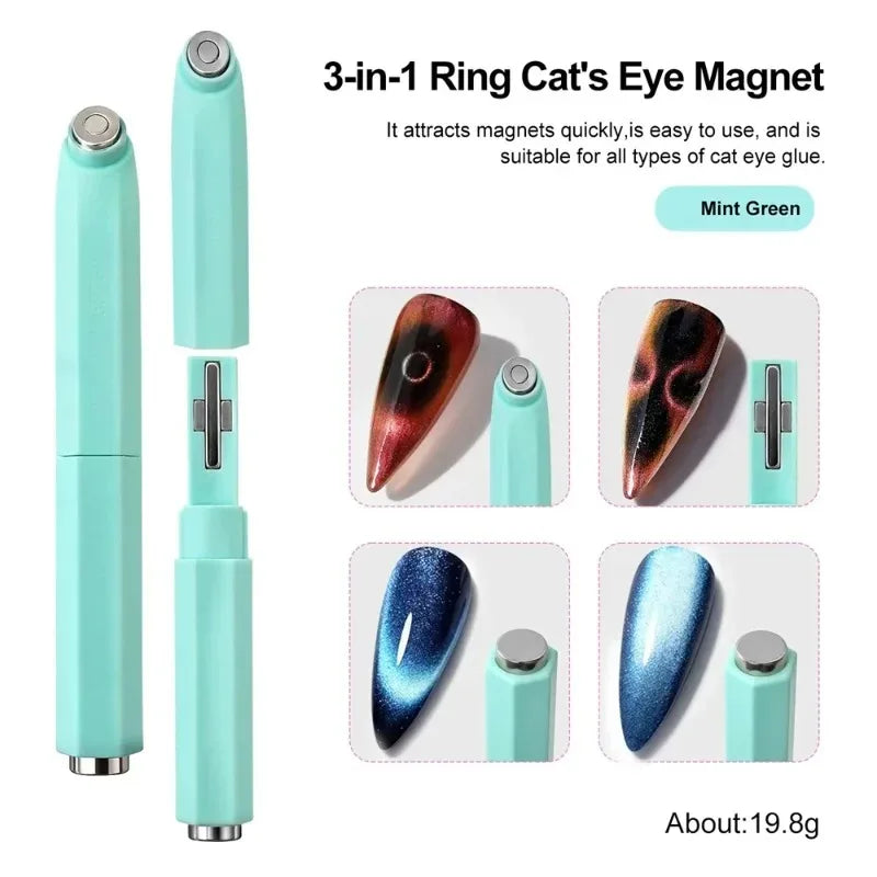 3-in-1 Ring Shaped Cat Magnetic Stick Strong Magnet 3D Circular Zpaxo Green