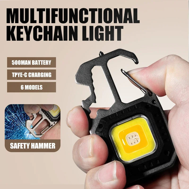 ESMARTER COB Keychain Light – 8-Mode Rechargeable LED Torch