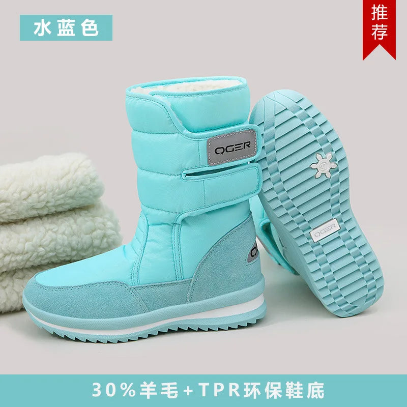 Women Snow Boots Space Deer Waterproof Dropshipping Fur Casual Ladies Zpaxo SKY BLUE 36(Insole 23cm) China Mainland