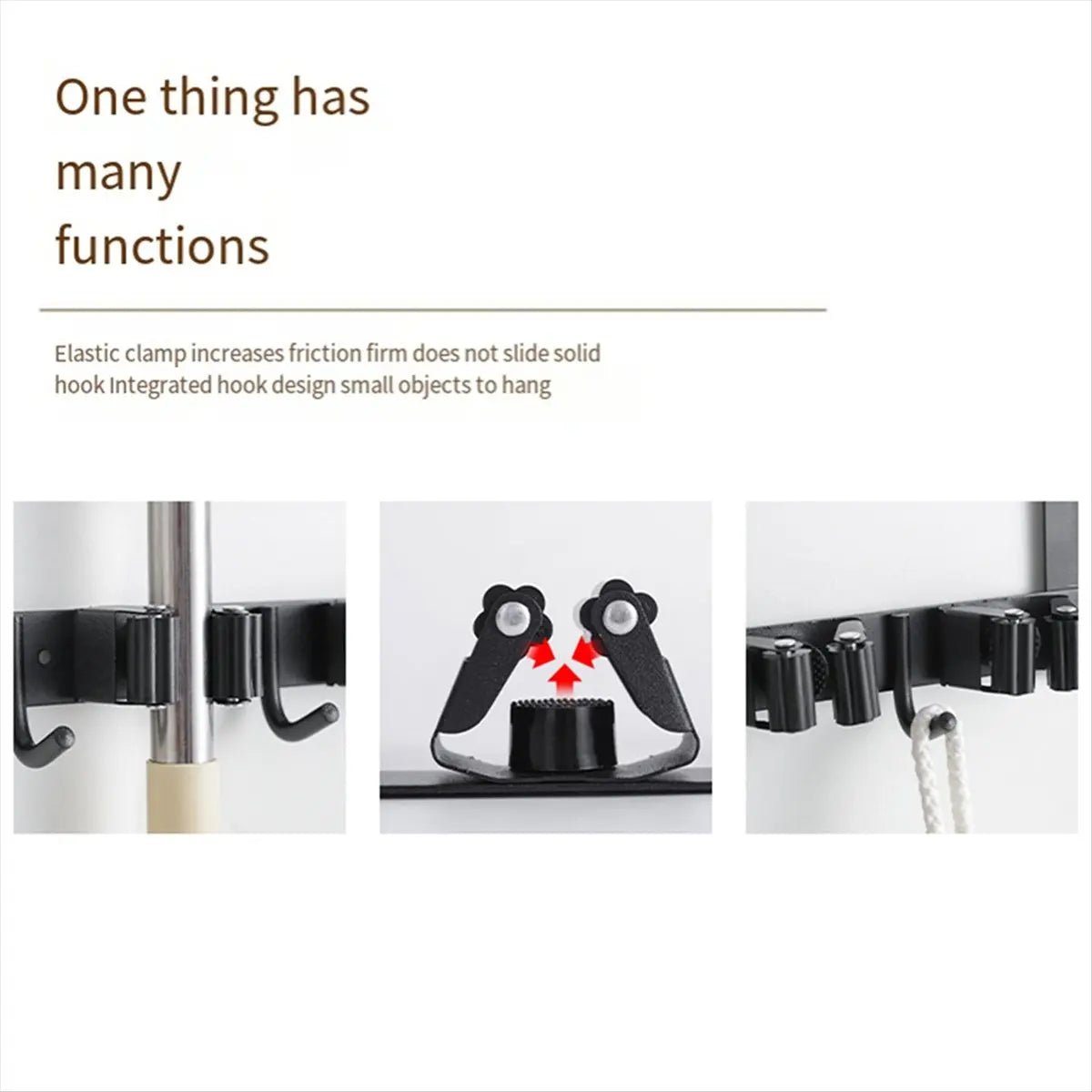 [CLOS] Broom Holder Door Mount,Over The Door Broom And Mop Holder With 2 Over Door Hooks,Broom Hanger,Tool Rack Organizer Zpaxo