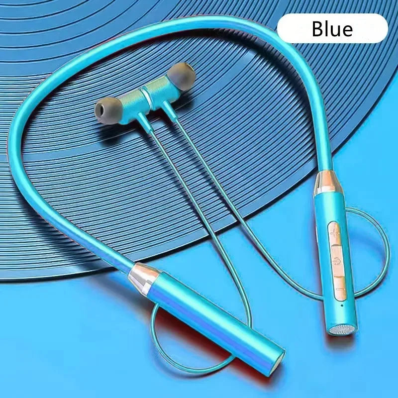 Wireless Headphones Bluetooth 5 0 Neckband Earphones Silicone Hifi 9D Zpaxo Blue