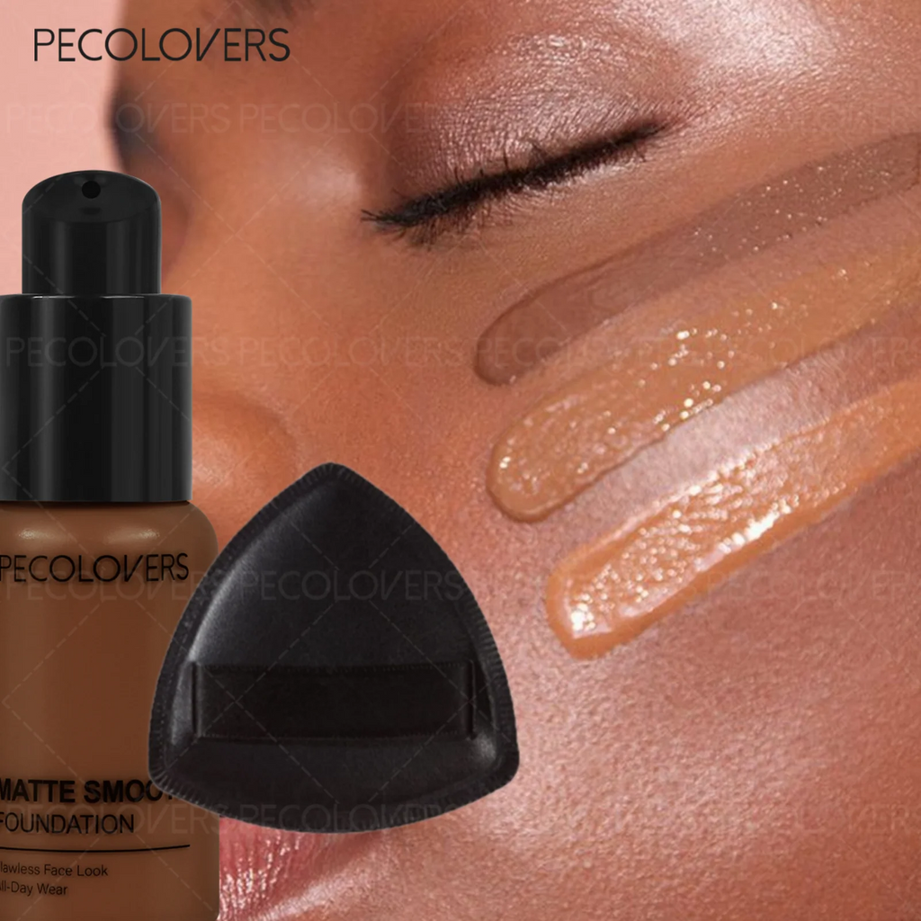 2PCS/Set Waterproof Liquid Foundation and Puff, Hydrating, Moisturizing Liquid Foundation, Long-Lasting , Dark Circle Concealer Zpaxo