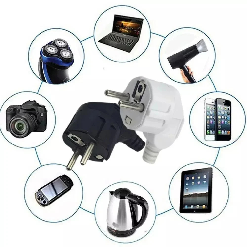 3PCS 4.8mm EU Schuko Plug Male Replacement Outlets Rewireable 250V 16A IP44 Connector Electeic Socket For Power Extension Cable Zpaxo