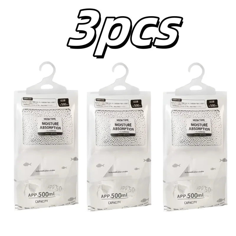 3-Pack 240g Moisture Absorbers for Closet & Home – Dehumidifier Bags for Wardrobe, Odorless, No Power Needed Zpaxo 3pcs