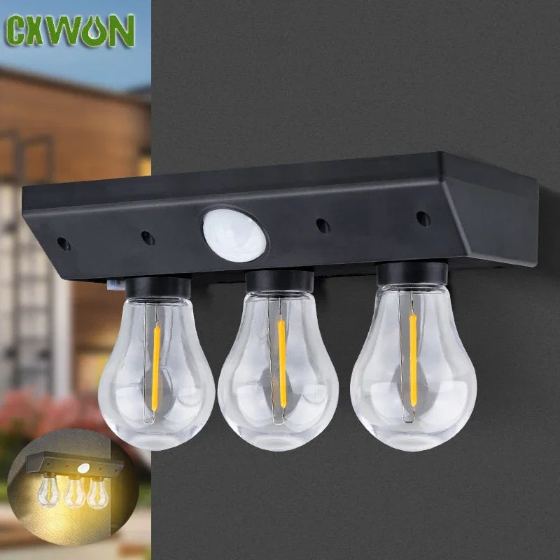 Solar Tungsten Lights Human Induction Courtyard Wall Lamp Lighting Zpaxo