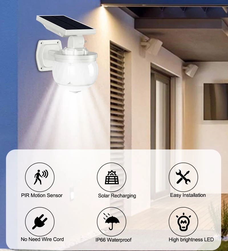 Solar Lights Motion Sensor Outdoor RGB Virtual Security Camera Zpaxo