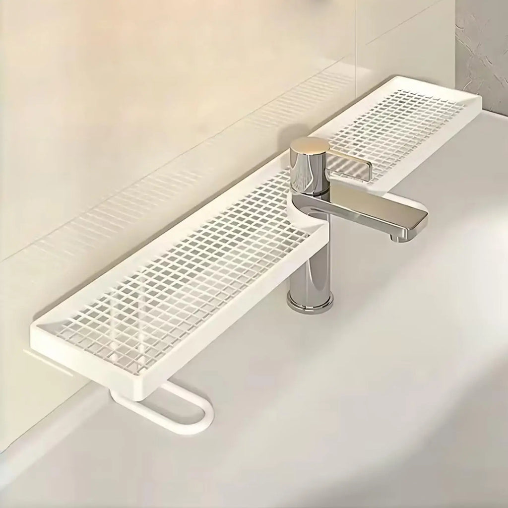 Sink Organizer Rack Kitchen Vertical Storage Faucet No Mounted Shower