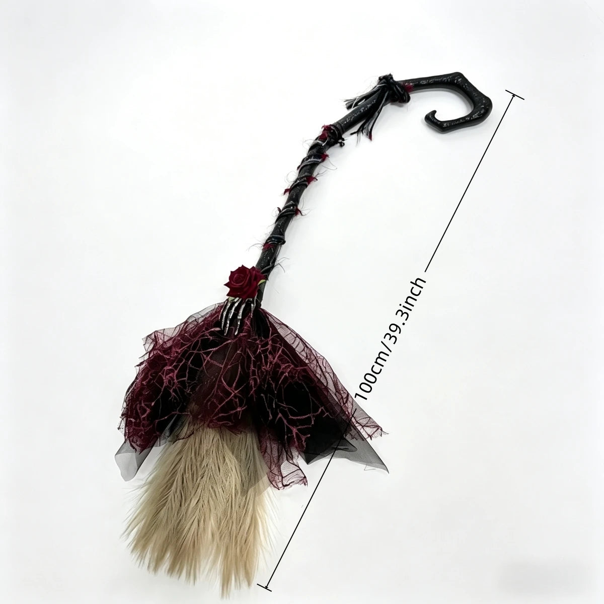 Halloween Witch Broom Plastic Witch Broomstick Broom Props Cosplay Broomstick for Halloween Costume Party Supplies Props Broom Zpaxo