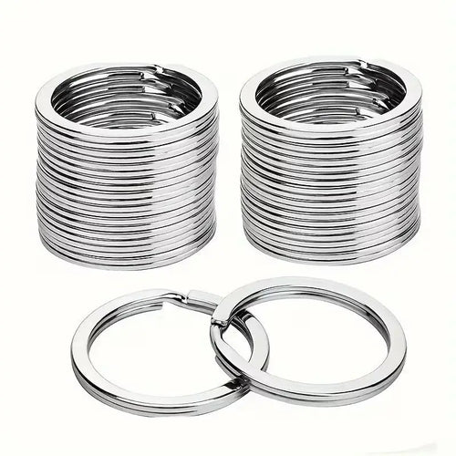 10pcs 304 Stainless Steel Key Rings – 2.54 cm Flat Ring, Separated, for Home, Car & Men's Accessories Zpaxo