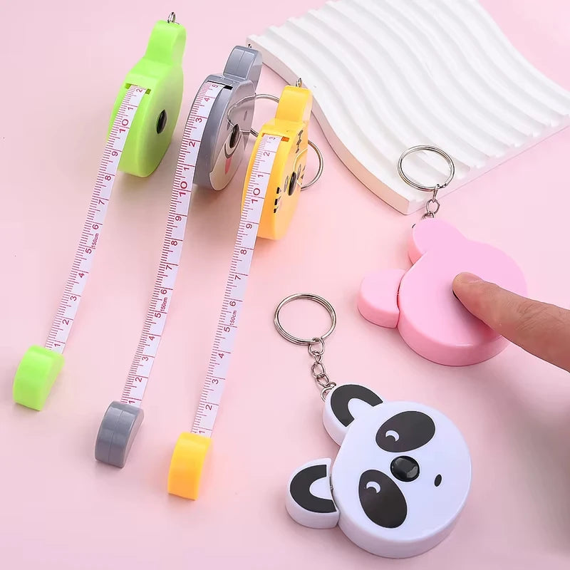 Cute Cartoon Animal Mini Tape Measure Keychain Portable Retractable