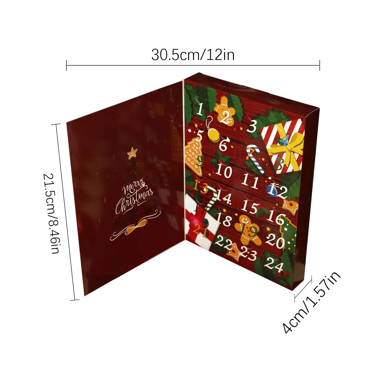 Refillable Christmas Advent Calendar Box 24 Days Countdown Reusable