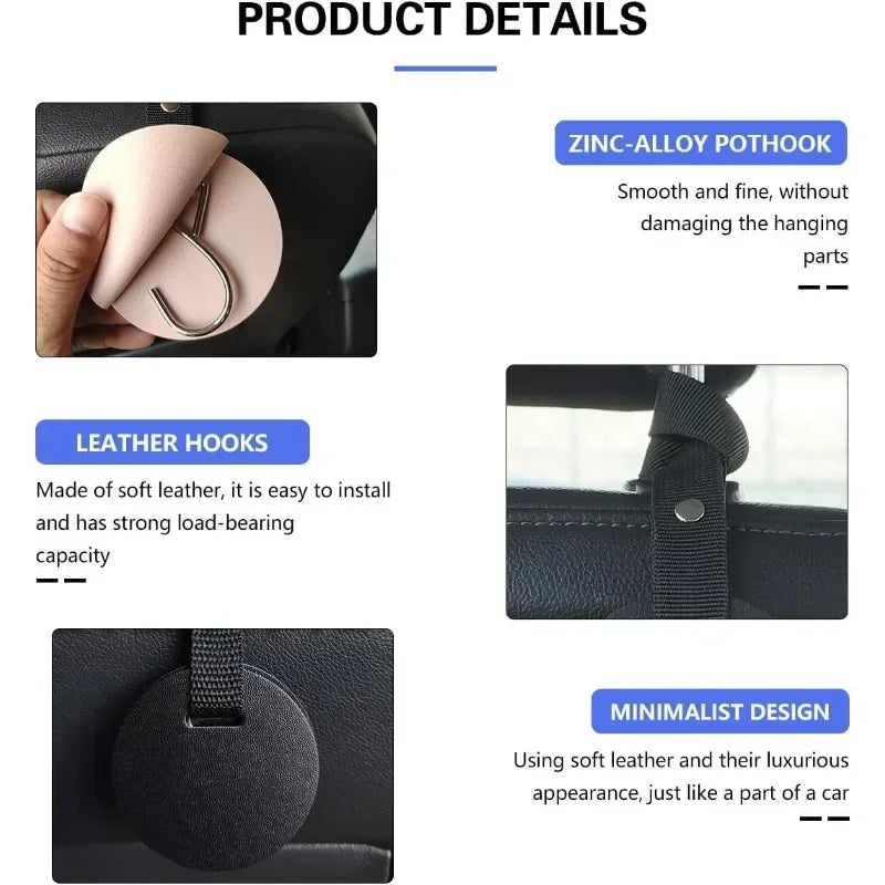 Car Headrest Hook – Hidden 360° Rotating Back Seat Hanger