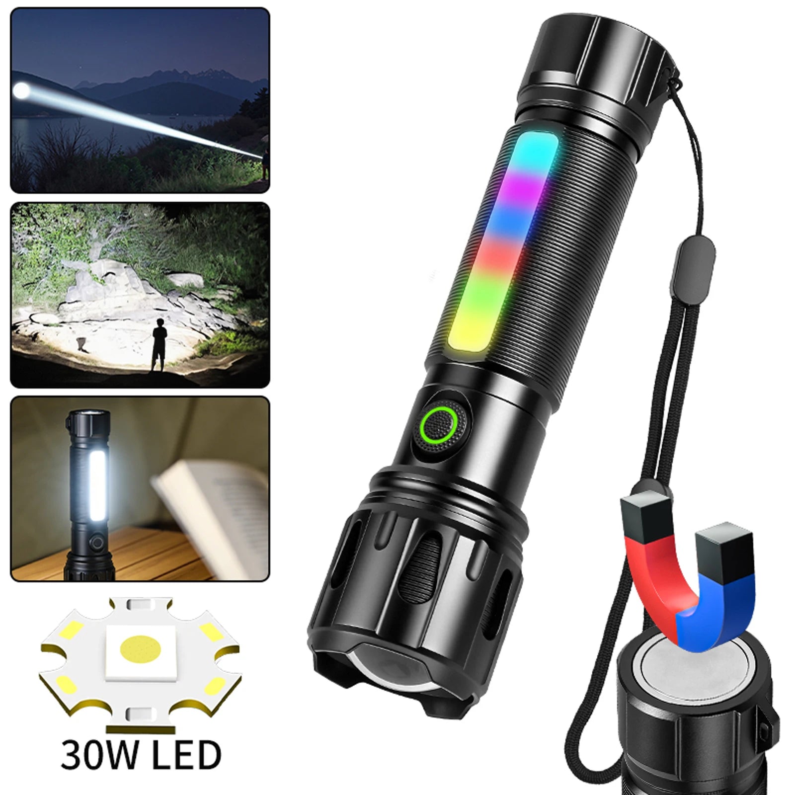 RGB Magnetic Pocket Light Multi-purpose Aluminum Alloy Bright