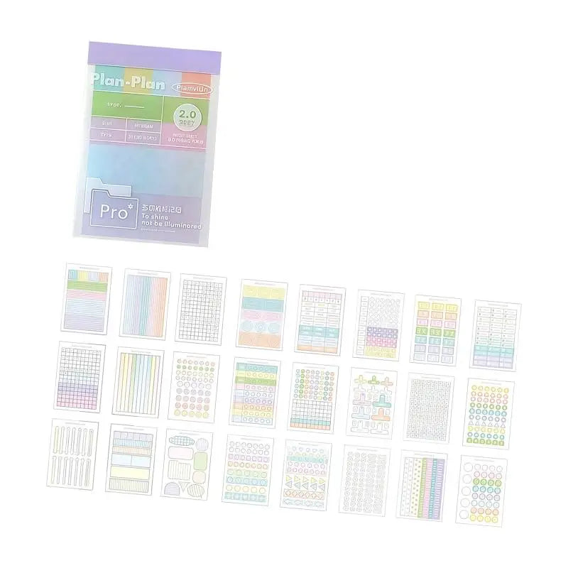 Y1UB Multicolored Adhesive Note Sticker Assorted Index Tabs Daily Zpaxo