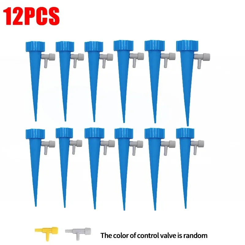 Automatic Drip Irrigation System Self Watering Adjustable for Flower Plants Greenhouse Garden Auto Water Dripper Device Zpaxo 12PCS-Blue