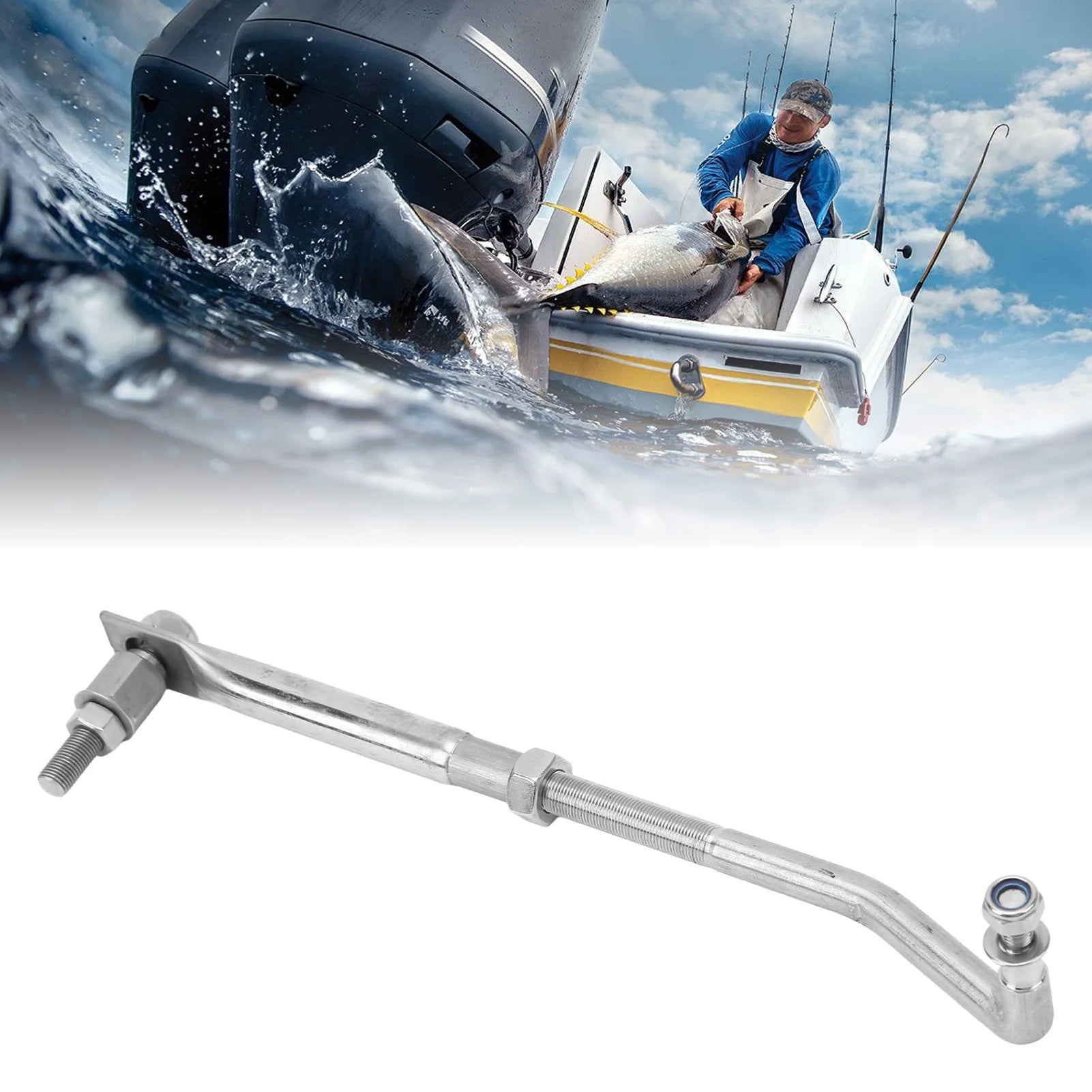 Outboard Motor Steering Link 265 Adjustable Stainless Steel Universal