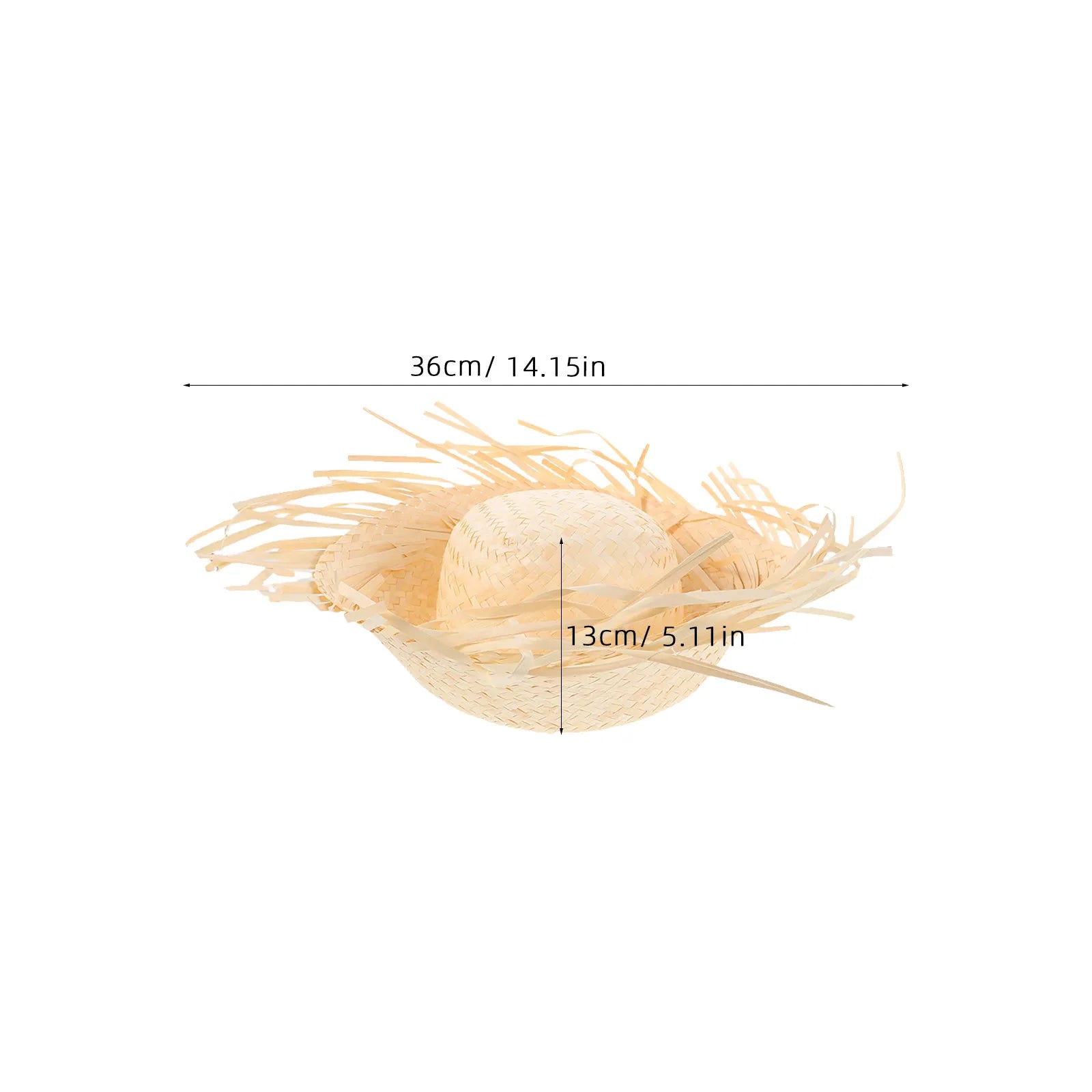 Hawaiian Straw Hat Wide Brim Chicken Nest Party Props Bucket Sun