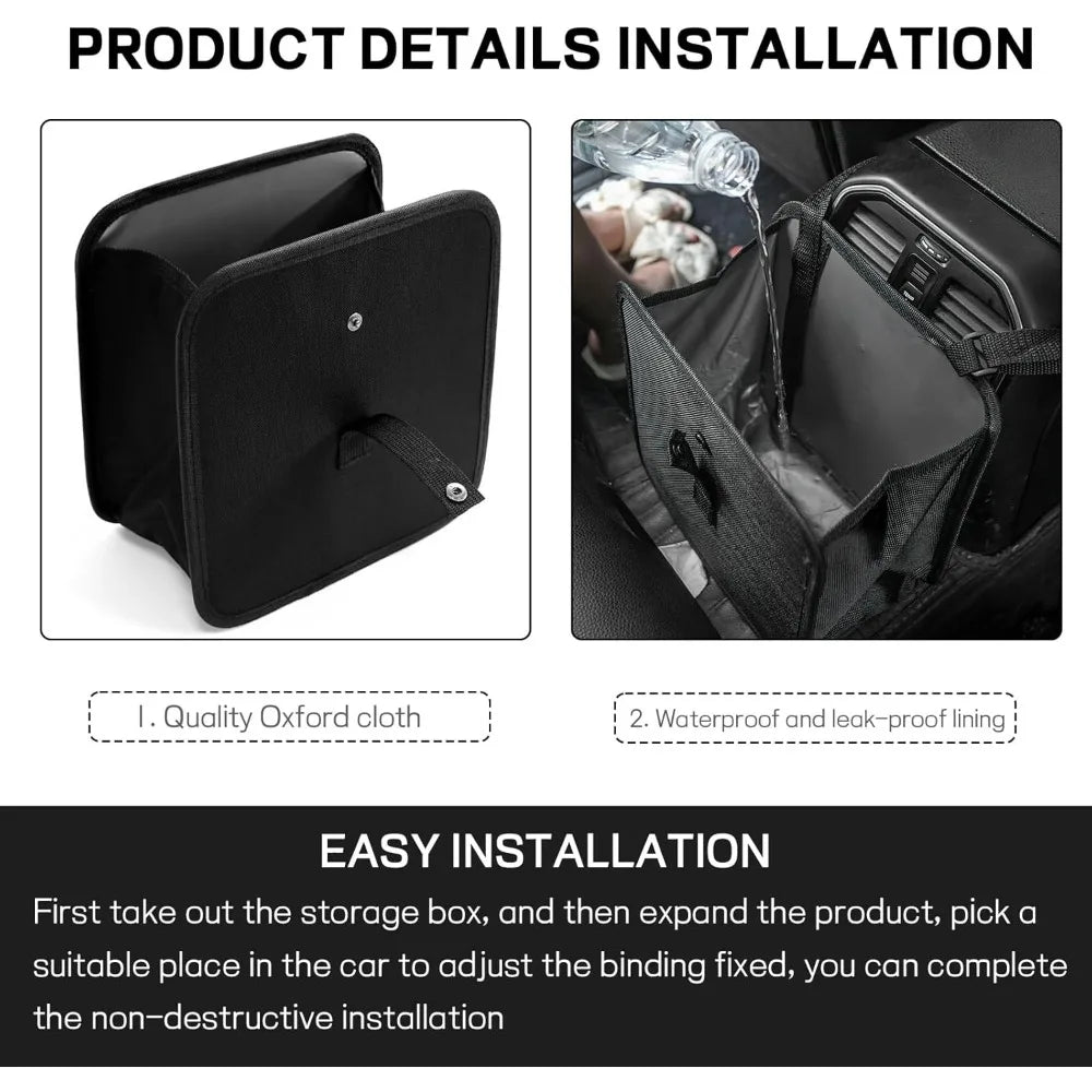 Foldable Hanging Car Trash Can – Waterproof Oxford Cloth, 7L