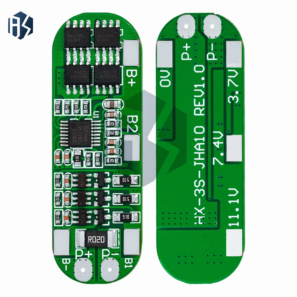 1PCS 3S 10A 12V Lithium Battery Charger Protection Board Module for 3pcs 18650 Li-ion Battery Cell Charging BMS 11.1V 12.6V NEW Zpaxo