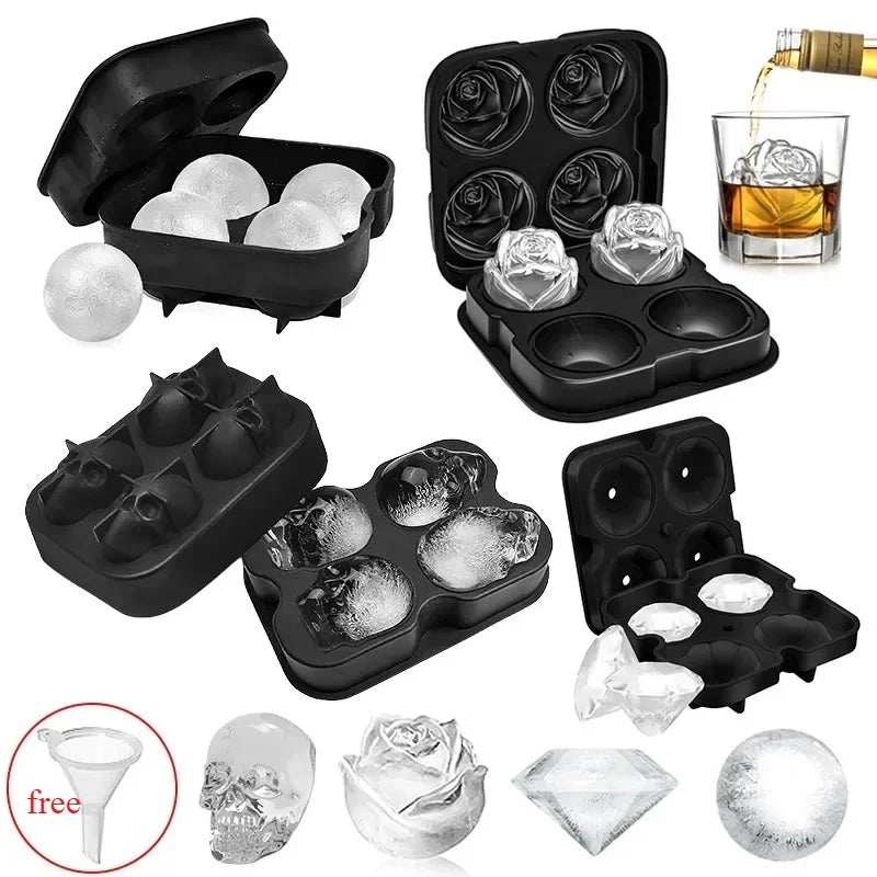 Ice Cube Maker Silicone Mold Whiskey Supplies Skull Diamond Shaped Zpaxo