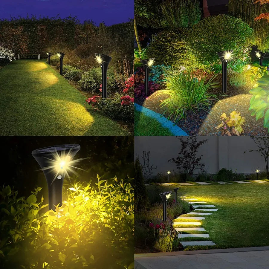 Solar Outdoor Lights Sensor Pathway LED Lamp Waterproof Landscape Zpaxo