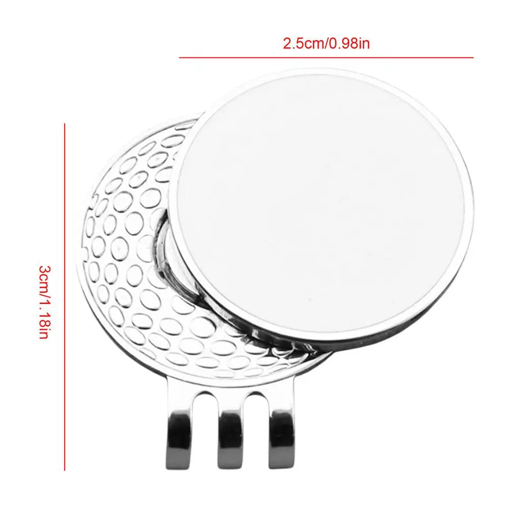 Golf Ball Marker Hat Clip Metal Magnetic Belt Pocket Clip-on Outdoor Zpaxo White