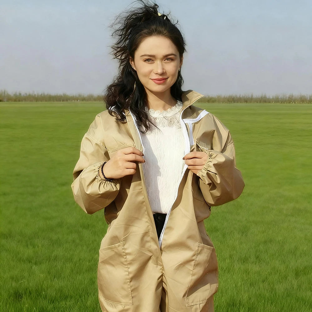 Beekeeping Suit Khaki Beekeeper Clothing Equipment Honeybee Overalls