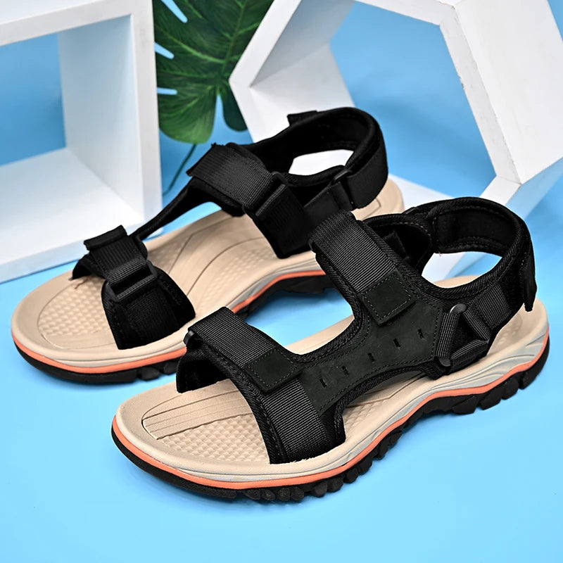 Summer Men Sandals Leather Mens Casual Shoes Outdoor Beach Roman Zpaxo 8861 46