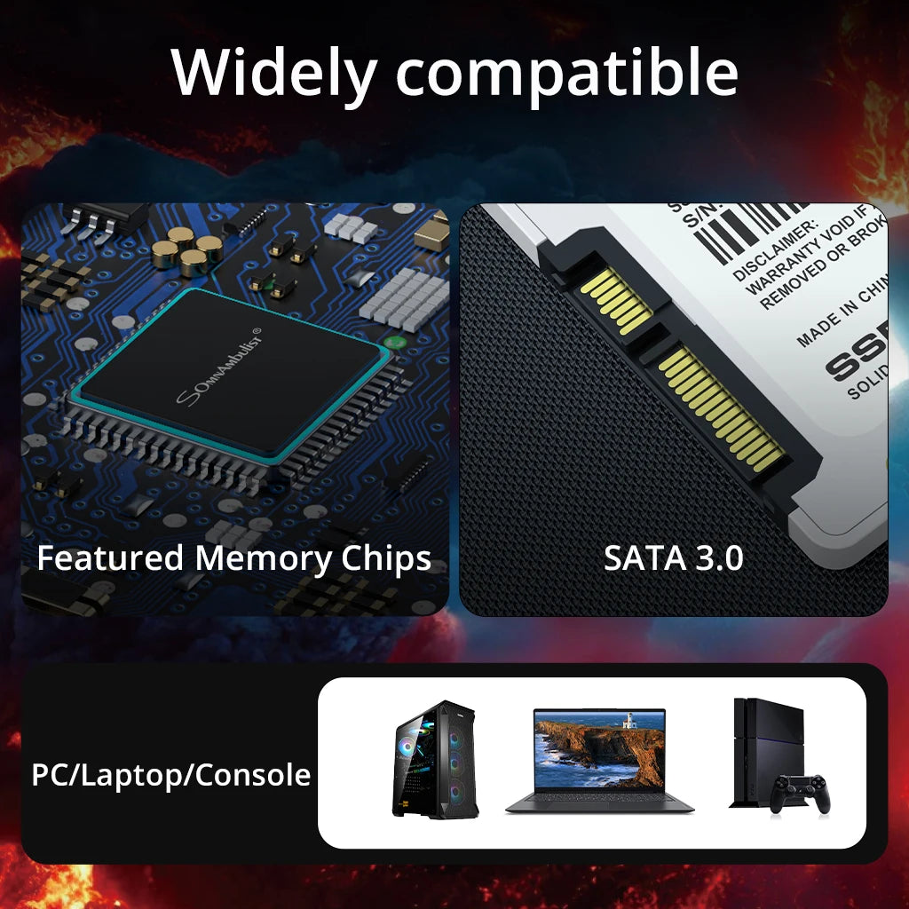 SomnAmbulist SSD 2.5 64GB 128GB 256GB 512GB for Laptop Desktop Solid State Drive Sata3 120GB 240GB 480GB Zpaxo