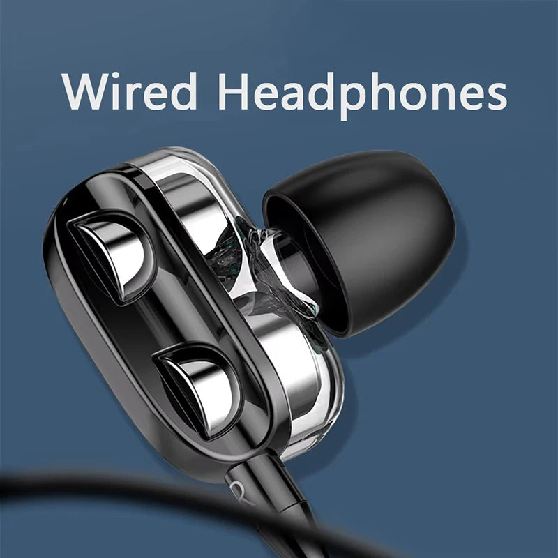 Wired Headphone Noise Canceling In-ear Sport Earphone Bass Stereo