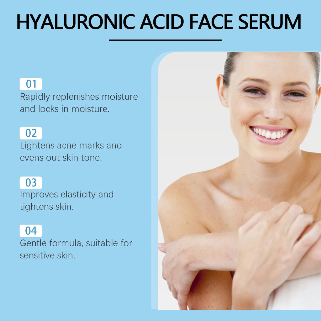 Hyaluronic Acid Facial Serum Deeply Moisturizing Lighten Shrinking Pores Improve Dryness Nourishing Smooth Repair Skin Essence Zpaxo