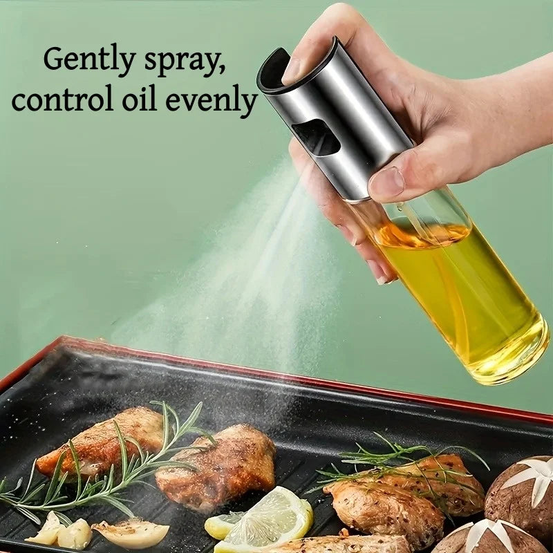 1pc-Kitchen Press Spray Bottle 100ml Edible Oil Olive Oil Watering Can Air Fryer High Pressure Atomizing Spray Bottle Zpaxo