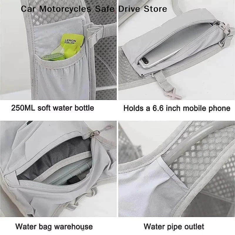Running Water Bottle Storage Vest Men Women Lightweight Reflective