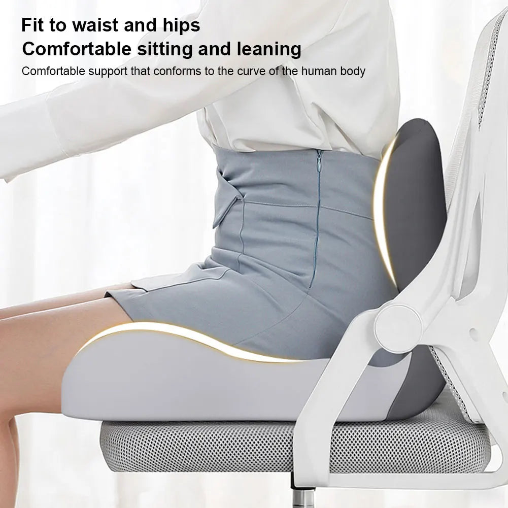 Memory Foam L-shaped Seat Cushion Backrest Office Chair Massage