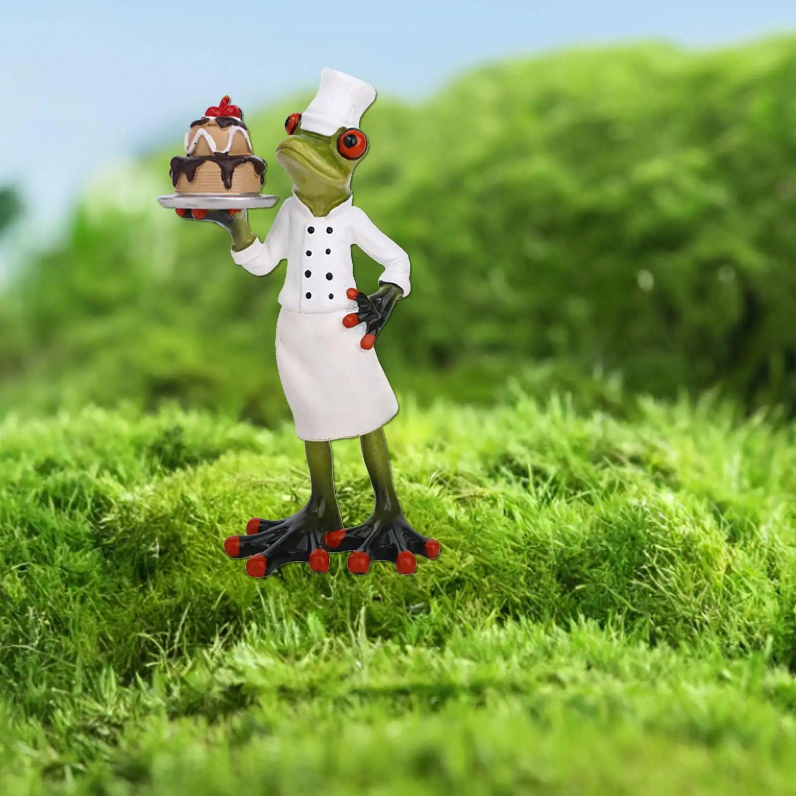 Funny Frog Statue Resin Figurine – Desk & Shelf Decor Resin Figurine Zpaxo Chef