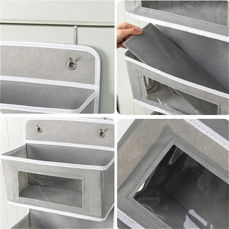5/4/2-Shelf Hanging Storage Organizer - Behind Door, Anti-Tilt, 5 Large Capacity Pockets, Suitable for Bedroom, Bathroom Zpaxo