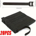 Cable Ties Reusable Cable Ties, Adjustable Cord Straps, Cable Organizer, Cord Wrap and Hook Loop Cords Management - Black Zpaxo 20PCS