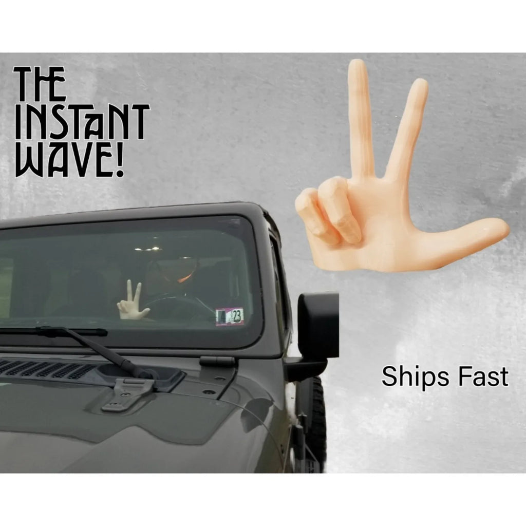 Funny Car Ornament 2-Finger Waving Hand Gesture Universal Dashboard