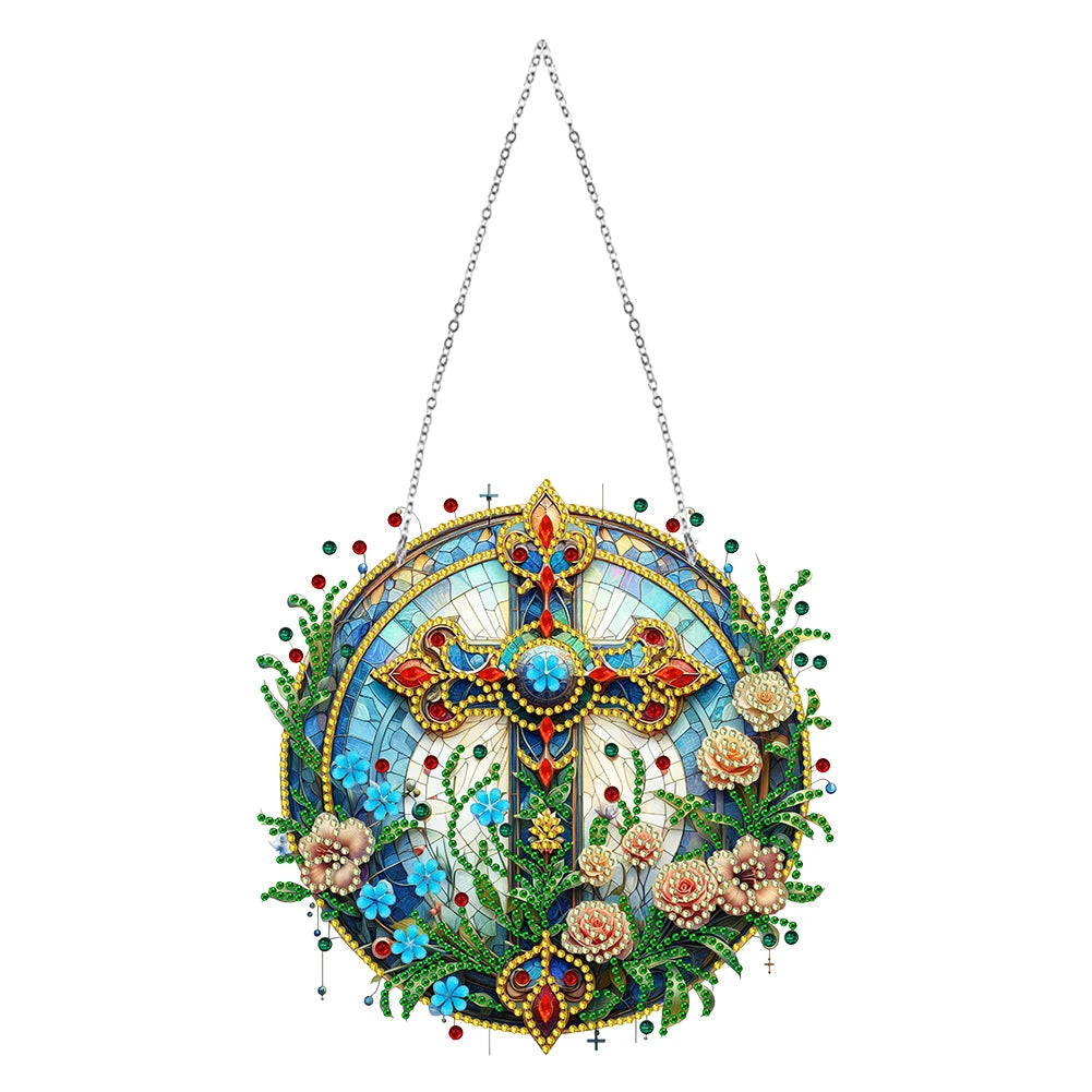 Sun Catcher Diamond Painting Hanging Pendant Butterfly Rhinestone Art Window Pendants Dragonfly Moose for Garden Window Decor Zpaxo KJ0100