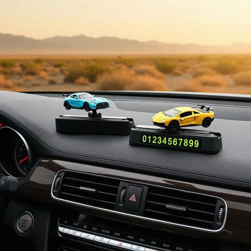 Mini Car Dashboard Ornament & Parking Number Plate | Drift Model