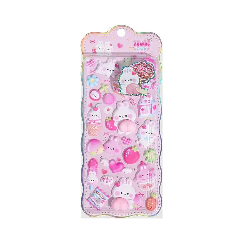 Kids Kawaii Cartoon 3D Fart Peach Stereo Sticker Stereoscopic Lovely