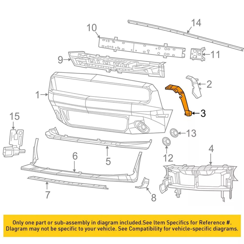 Left Right Bumper Fender Brackets Support Beam Front Dodge Challenger