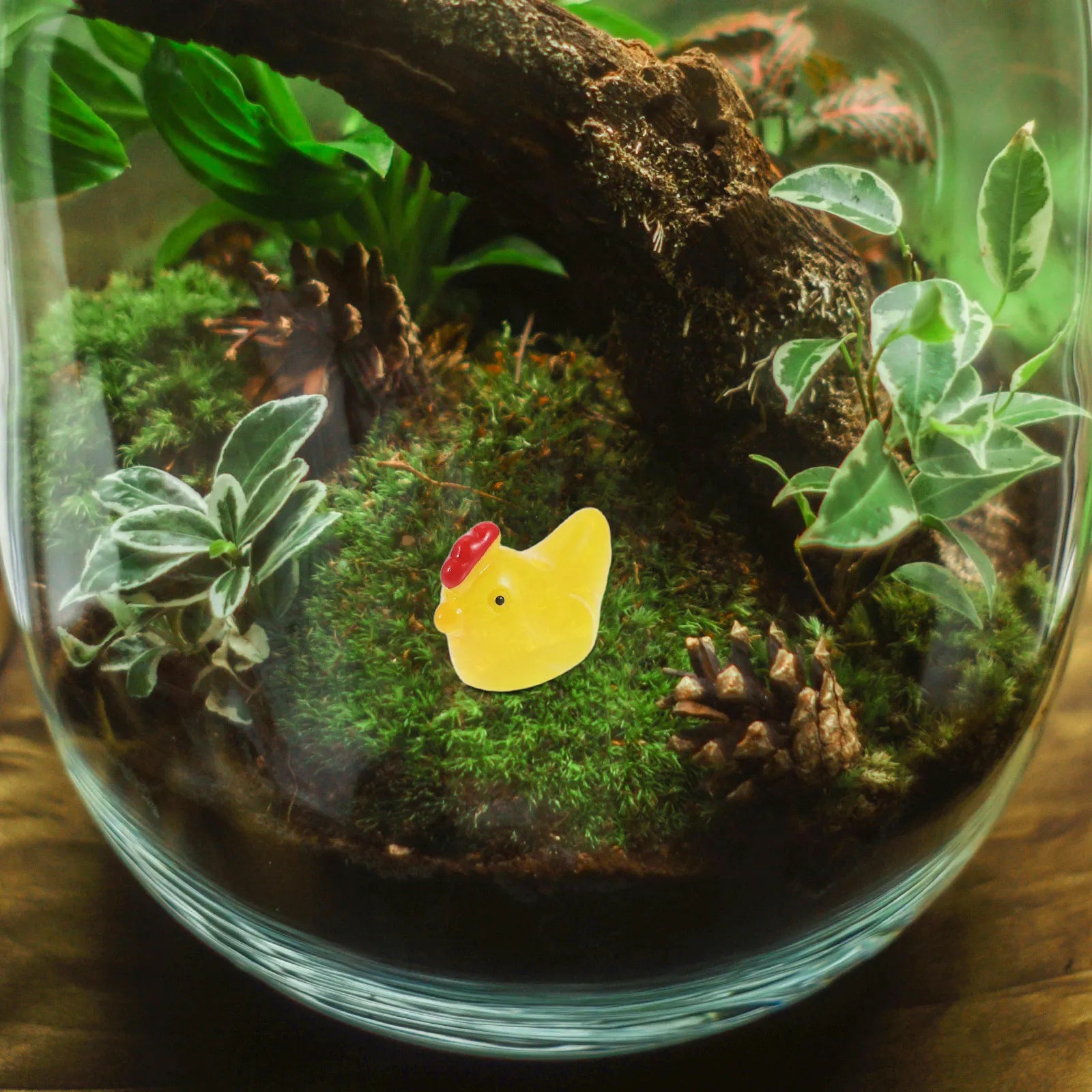 Adorable Mini Resin Hen Figurines Micro Landscape DIY Terrarium Moss