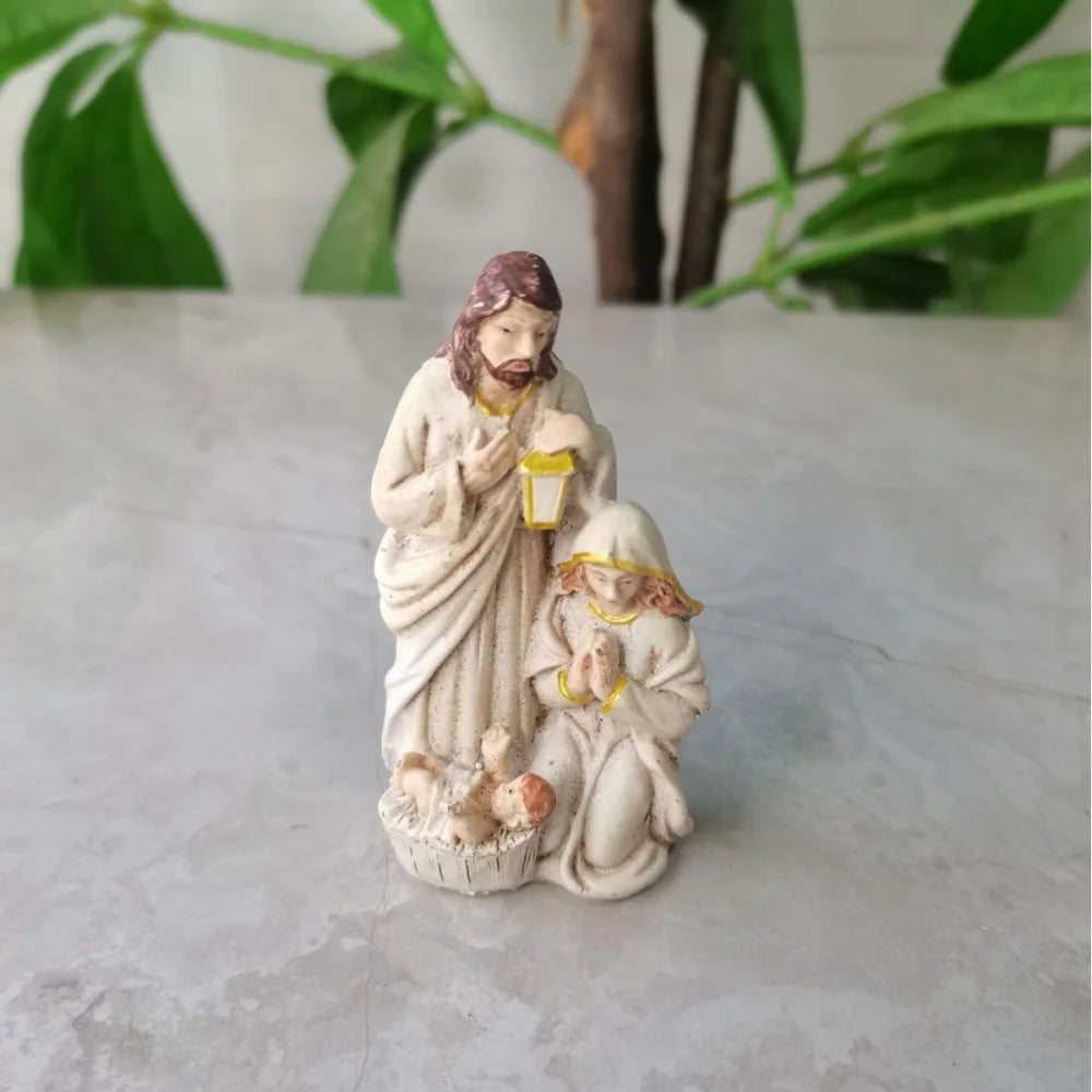 Resin Nativity Scene Statue – Holy Family Catholic Figurine