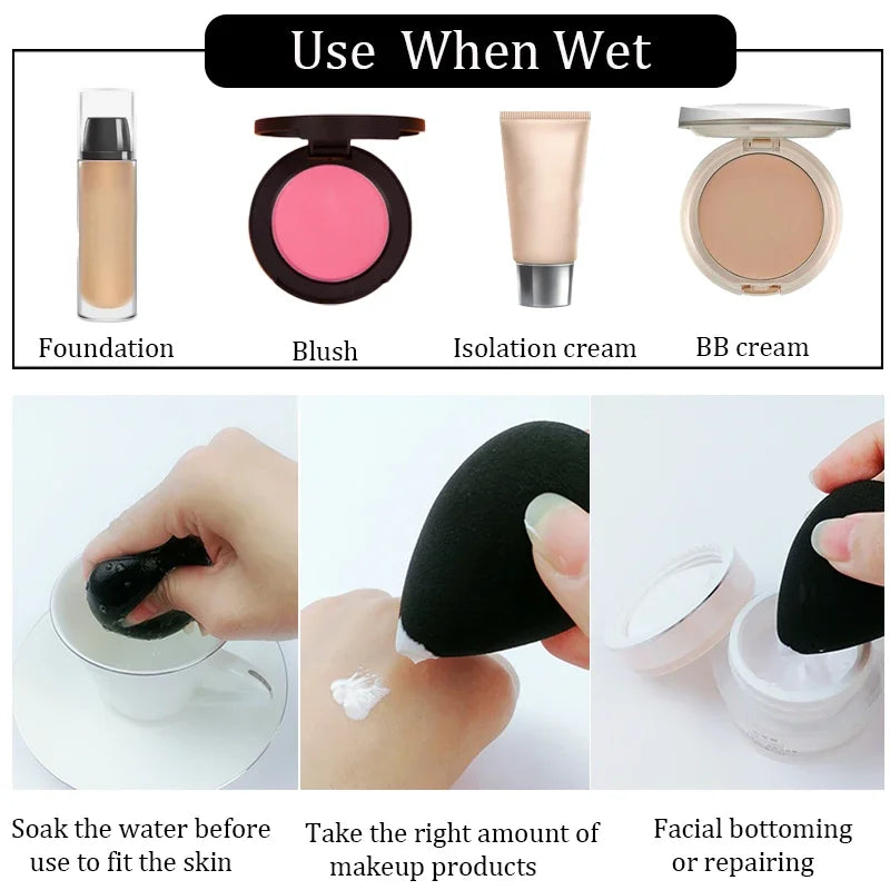 Black Makeup Applicator Super Soft Sponge Powder Blender Smooth Foundation Contour Blending Puff Zpaxo