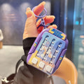 Cartoon Dancing Machine Keychain Rhythm Game Light Up Puzzle Solving Pendant Bag Charm Stress Relief Musical Challenge Keychain Zpaxo Purple