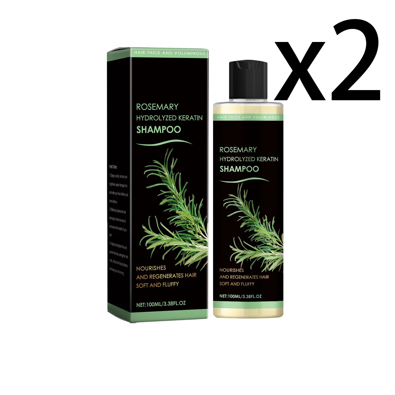 Rosemary Dense Hair Shampoo – Nourishing, Oil-Control & Anti Hair Loss Hair Care Shampoo Zpaxo 2x100ml