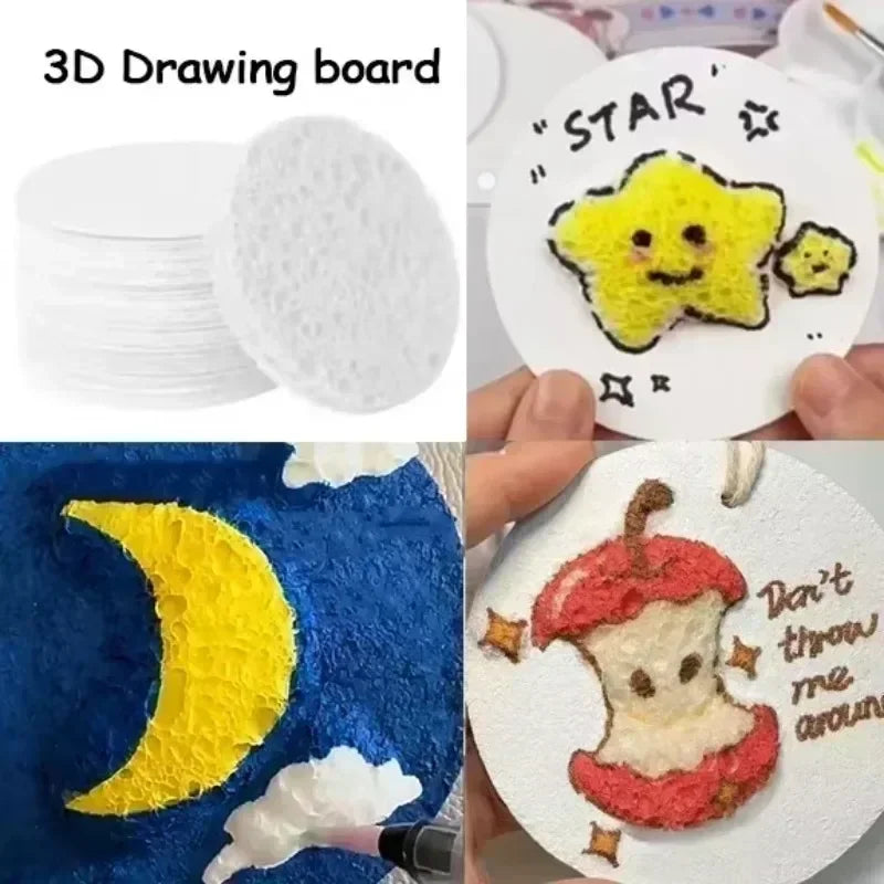10/50/100Pcs 3D Drawing Magic Canvas Sponge Kids DIY Kids Painting Paper 3D Art Drawing Paper for Kids DIY Painting Zpaxo