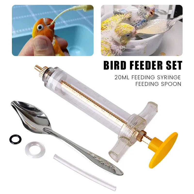 Budgie Parrot Chick Feeding Syringe Soft Tube Hand Bird Feeder Newly