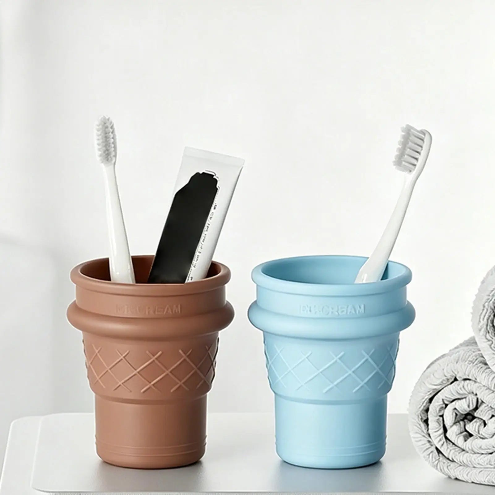 Folding Camping Cup Ice Cream Shape Portable Water Bottle Travel Home